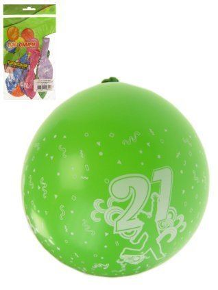 ballon opdruk 21 assorti kleuren per 8 verpakt