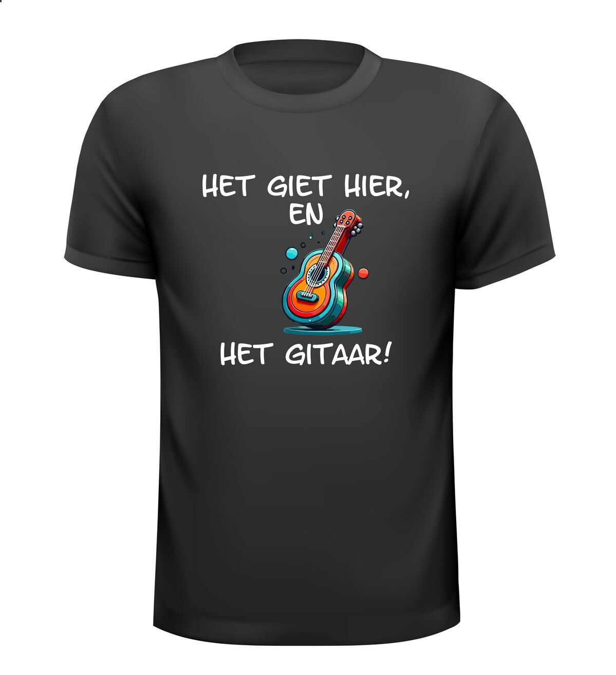 fun t-shirt Het giet hier en het gitaar