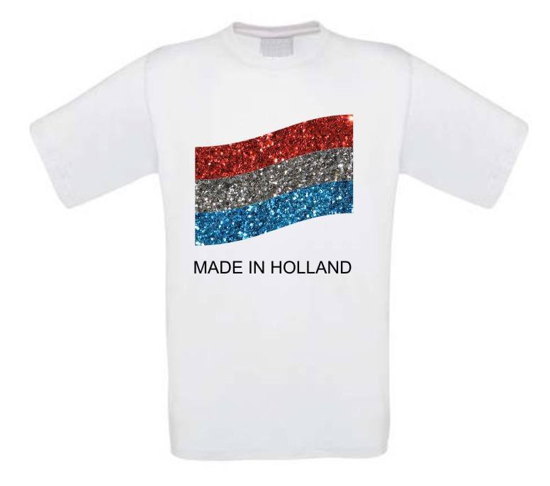 glitter t-shirt nederlandse vlag made in holland