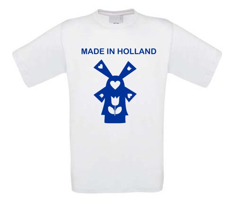made in holland molen tulp hartjes t-shirt kort mouw