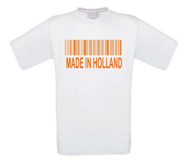 made in holland streepjescode t-shirt korte mouw