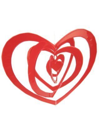 Rode harten hangdecoratie 43 cm leuke versiering voor valentijnsdag 