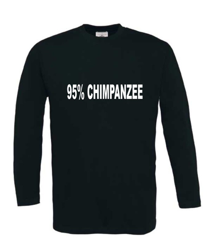 vijfennegentig procent CHIMPANZEE t-shirt lange mouw