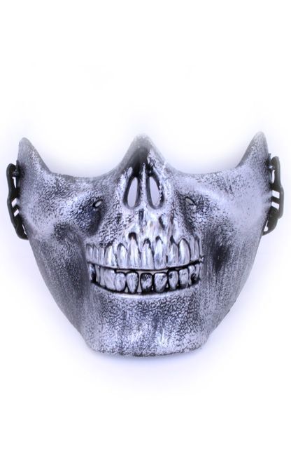 Halfmasker onderkaak skull zilver