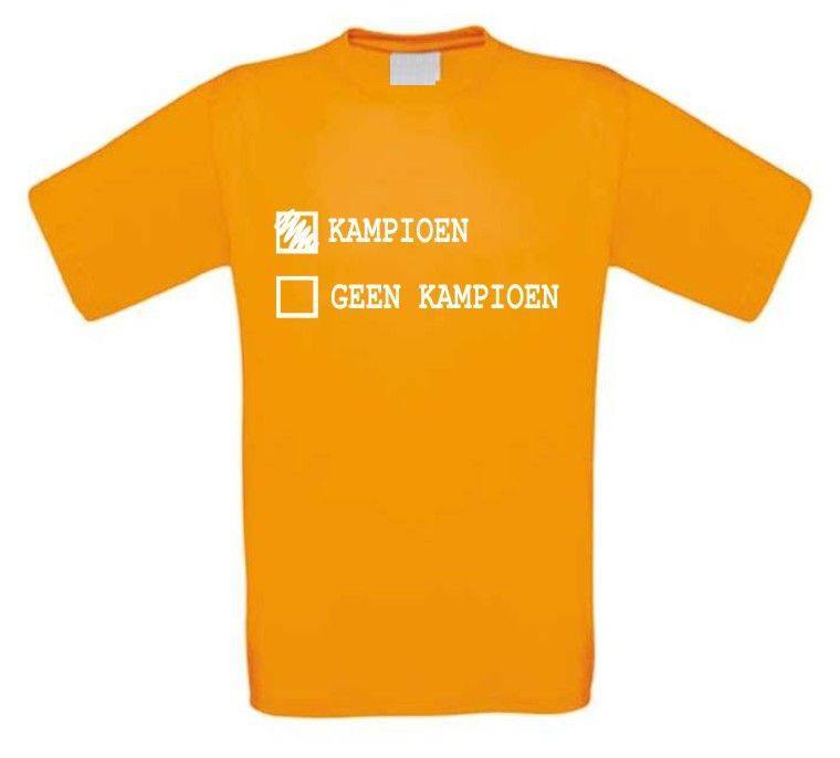 landmacht parodie kampioen geen kampioen t-shirt korte mouw oranje