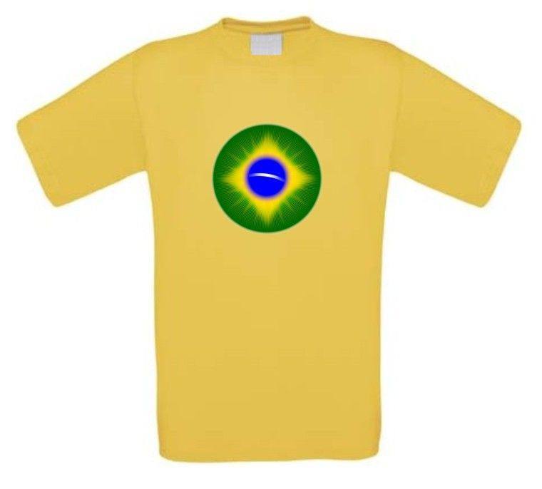 ronde brazilie vlag t-shirt korte mouw
