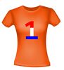 foto 2 rood wit blauw nummer een t-shirt korte mouw