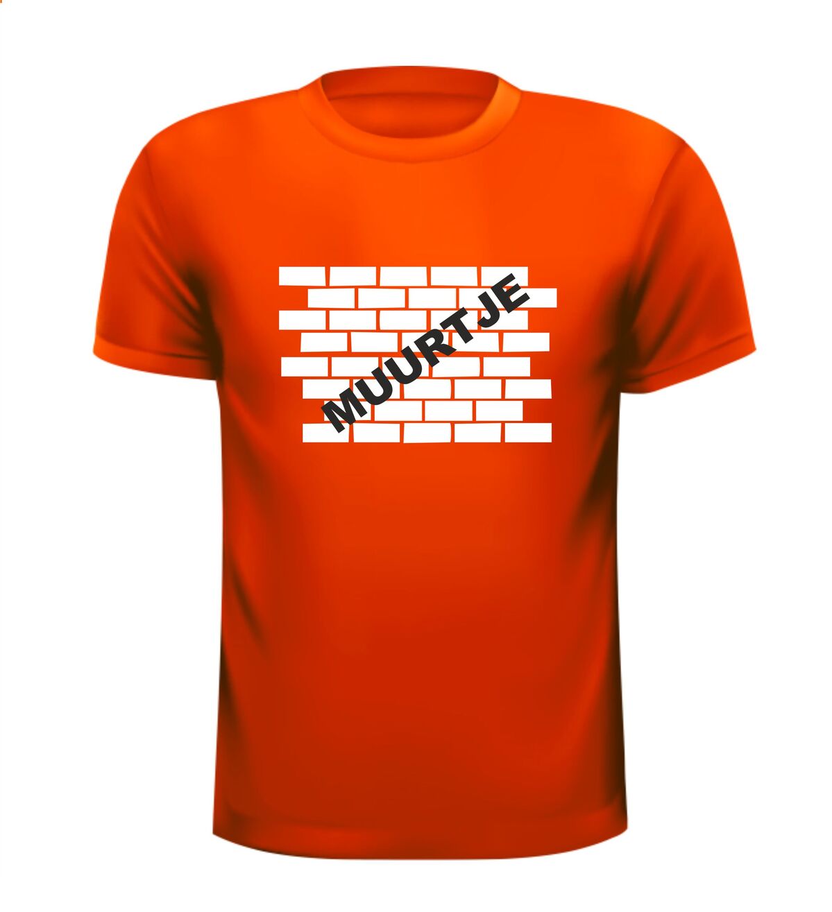 voetbal muurtje t-shirt korte mouw oranje