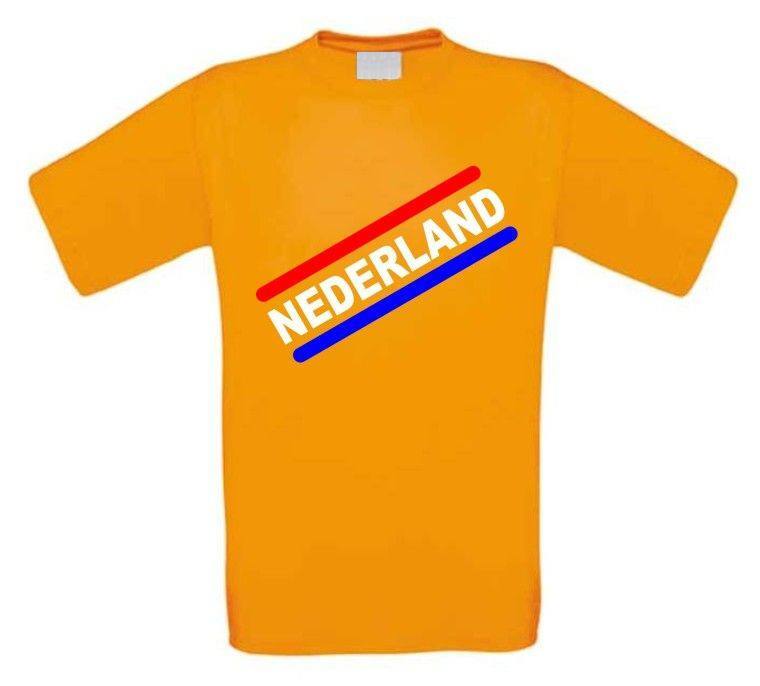 nederland met streepen van de nederlandse vlag t-shirt korte mouw