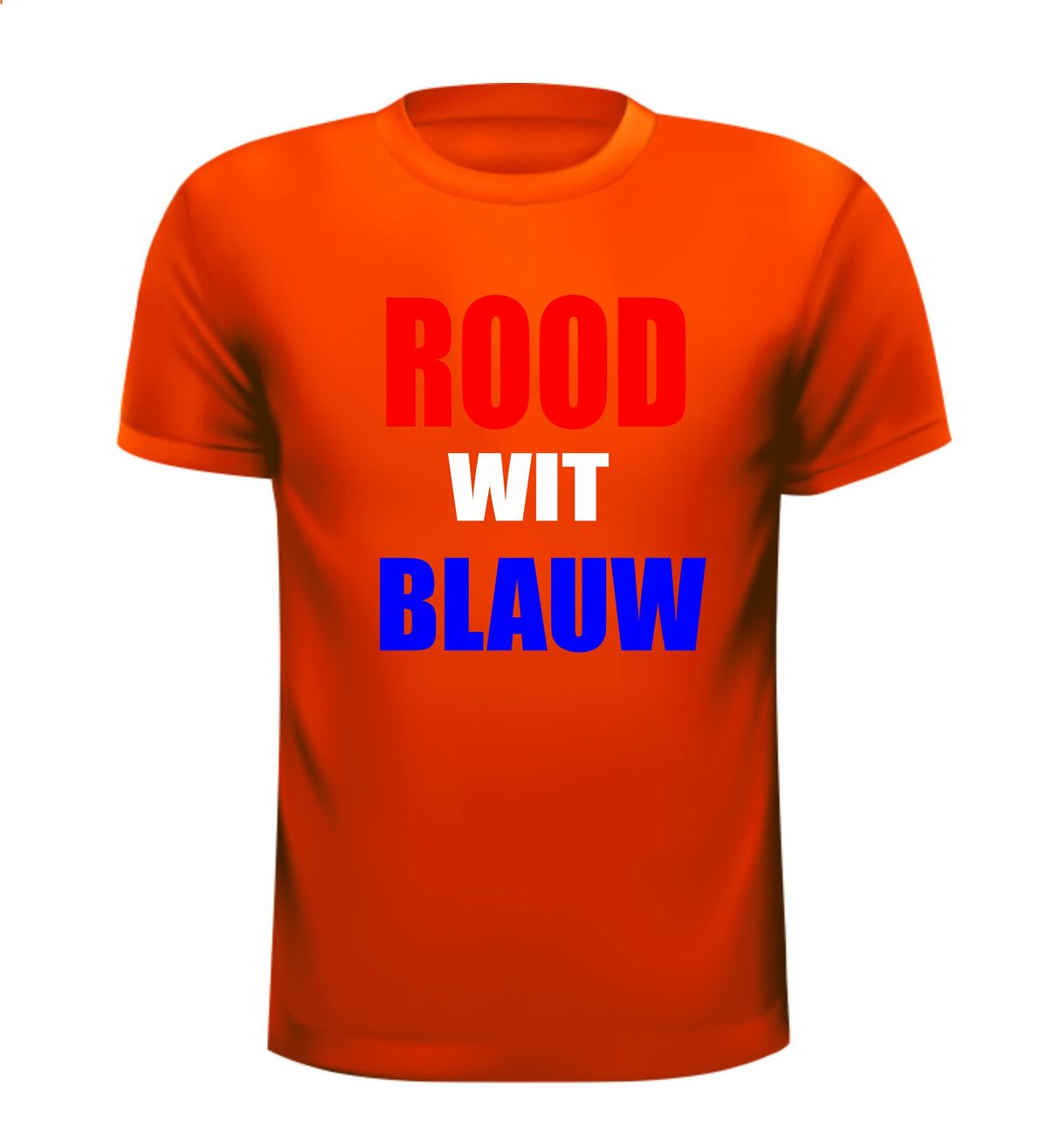 rood wit blauw oranje t-shirt korte mouw