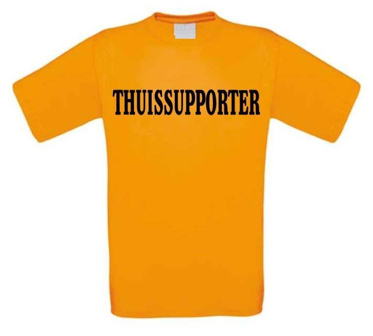 thuissupporter voetbal oranje t-shirt korte mouw