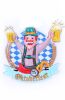 Deco Oktoberfest man met bierpullen 44x44 cm