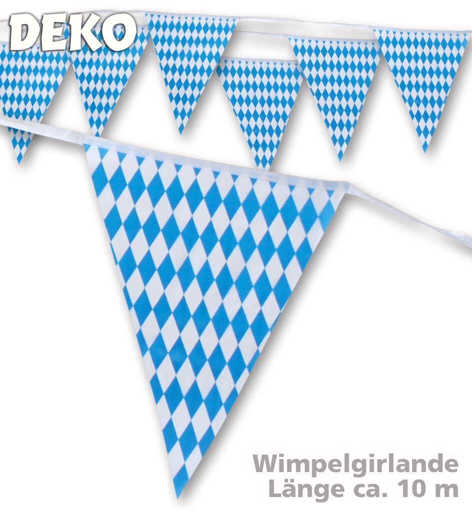 Vlaggelijn Oktoberfest blauw wit 10 meter