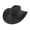 foto 2 cowboy hoed volwassen zwart suede