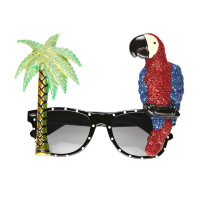 Hawaii bril met papegaai en palmboom Hawaii bril met papegaai en palmboom