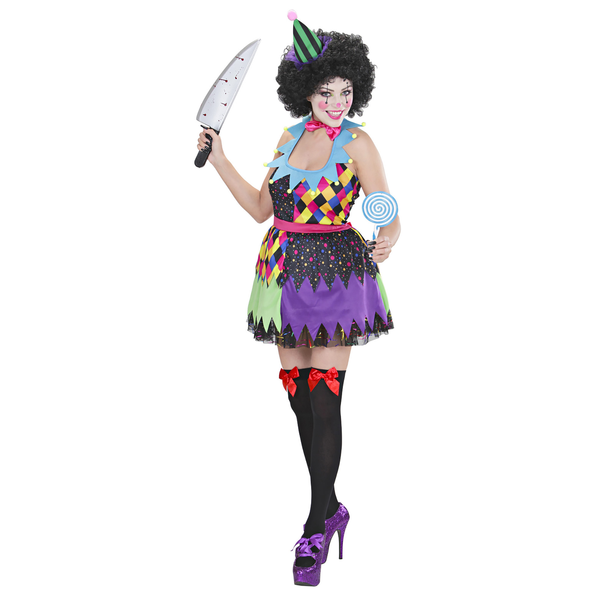 kwaadaardige horror clown dames outfit 