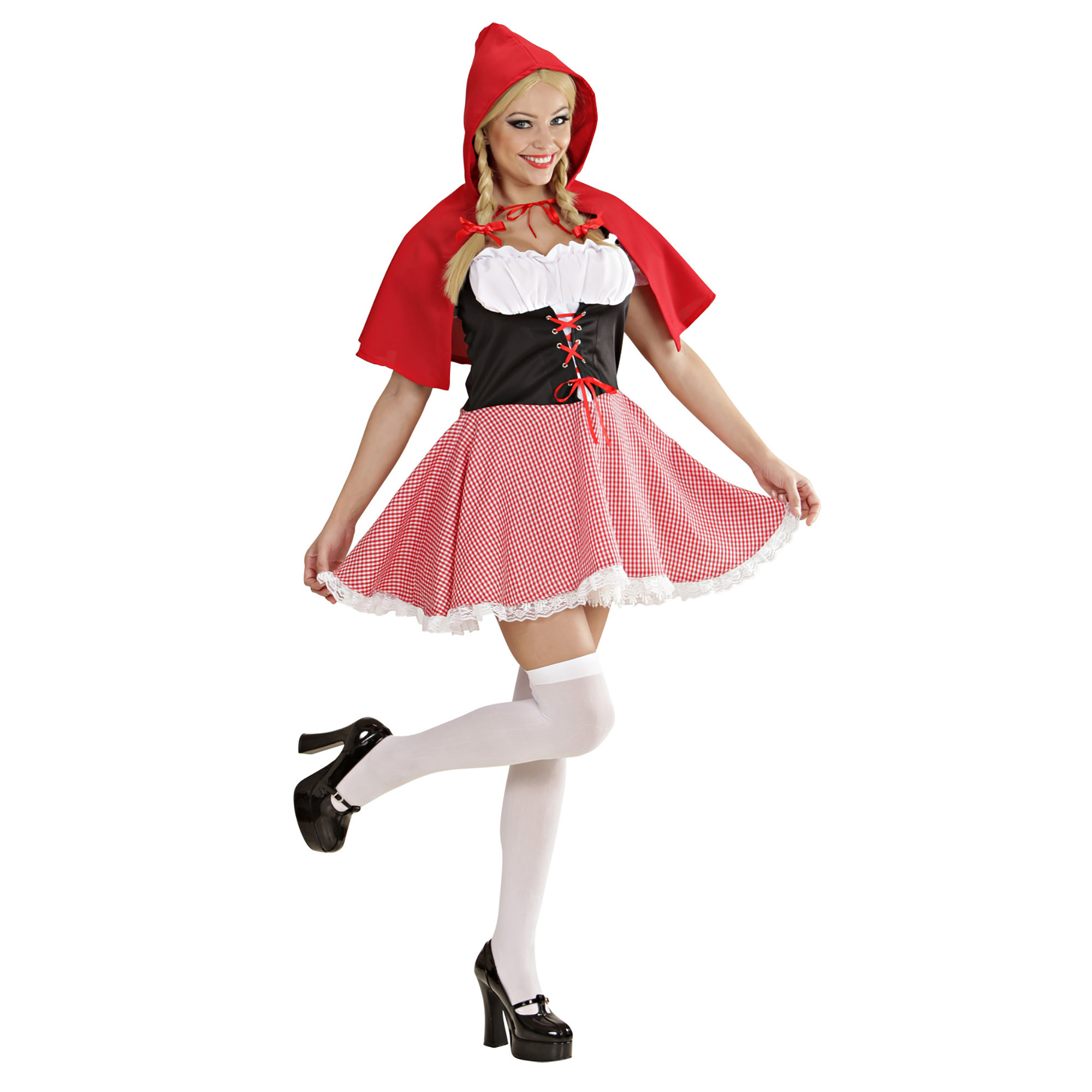OBEEII Roodkapje kostuum voor dames, volwassenen, roodkapje, Halloween, Kerstmis, partyjurk met cape voor carnaval, cosplay, optredens, Rot01, XL