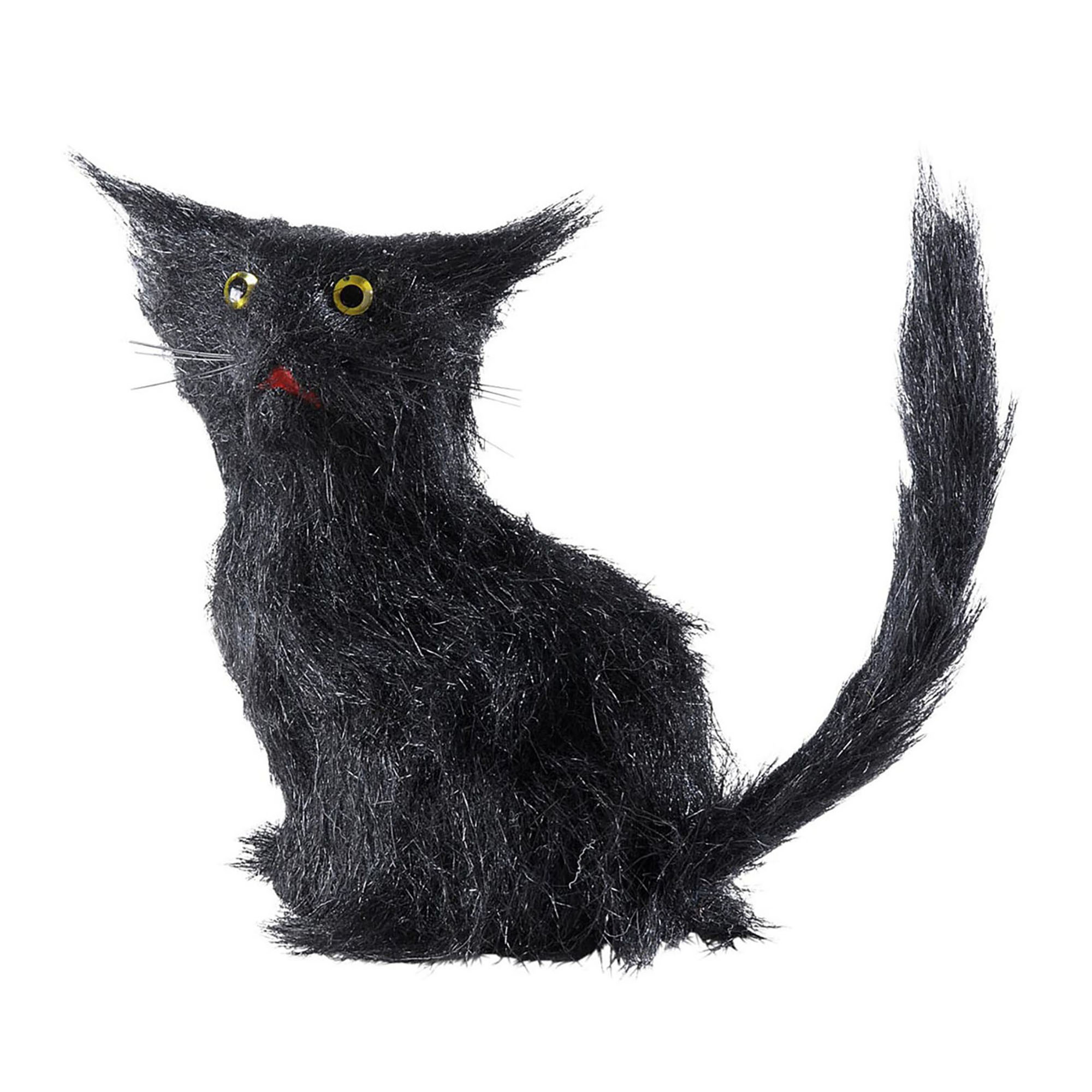 Zwarte kat katten decoratie 12 cm