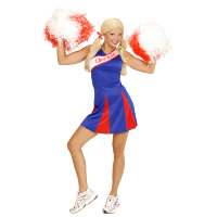 Cheerleader jurk dame rood blauw