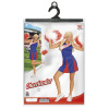 foto 2 cheerleader jurk dame rood blauw