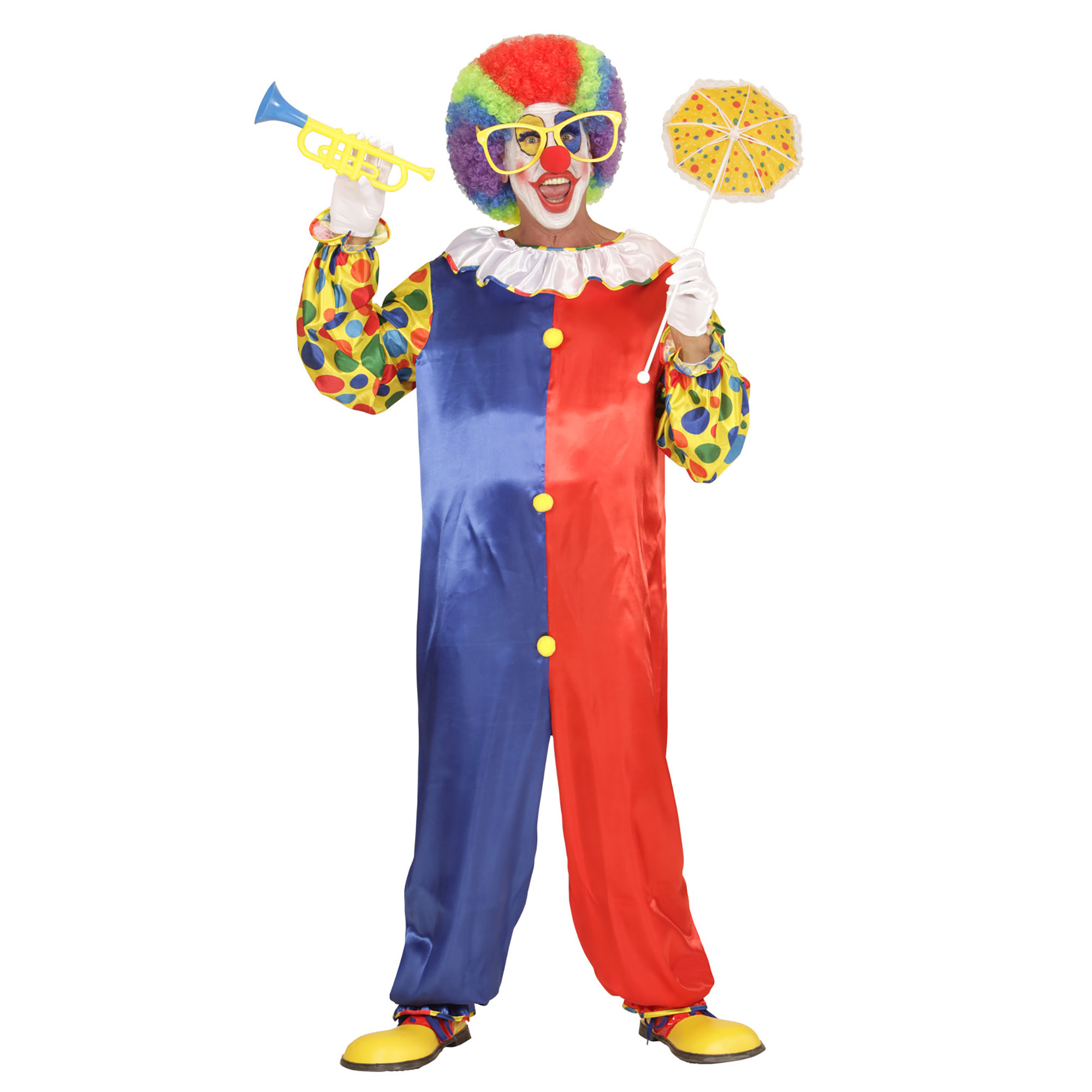 Clownspak jumpsuit volwassen