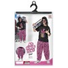 foto 2 Disco baggy broek roze gestreept volwassen 80''s