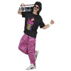 foto 3 Disco baggy broek roze gestreept volwassen 80''s