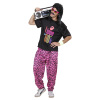 foto 5 Disco baggy broek roze gestreept volwassen 80''s