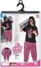 foto 7 Disco baggy broek roze gestreept volwassen 80''s