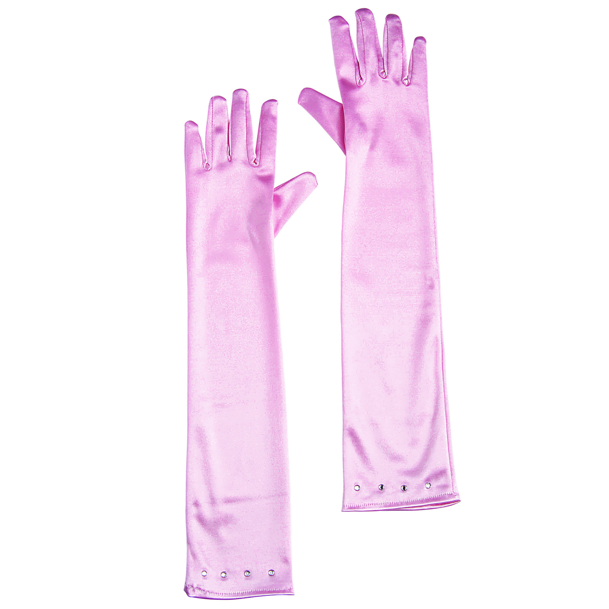 Handschoenen satijn kind glamour licht roze