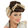 foto 1 Pruik rock pin up girl bruin met hoofddoek