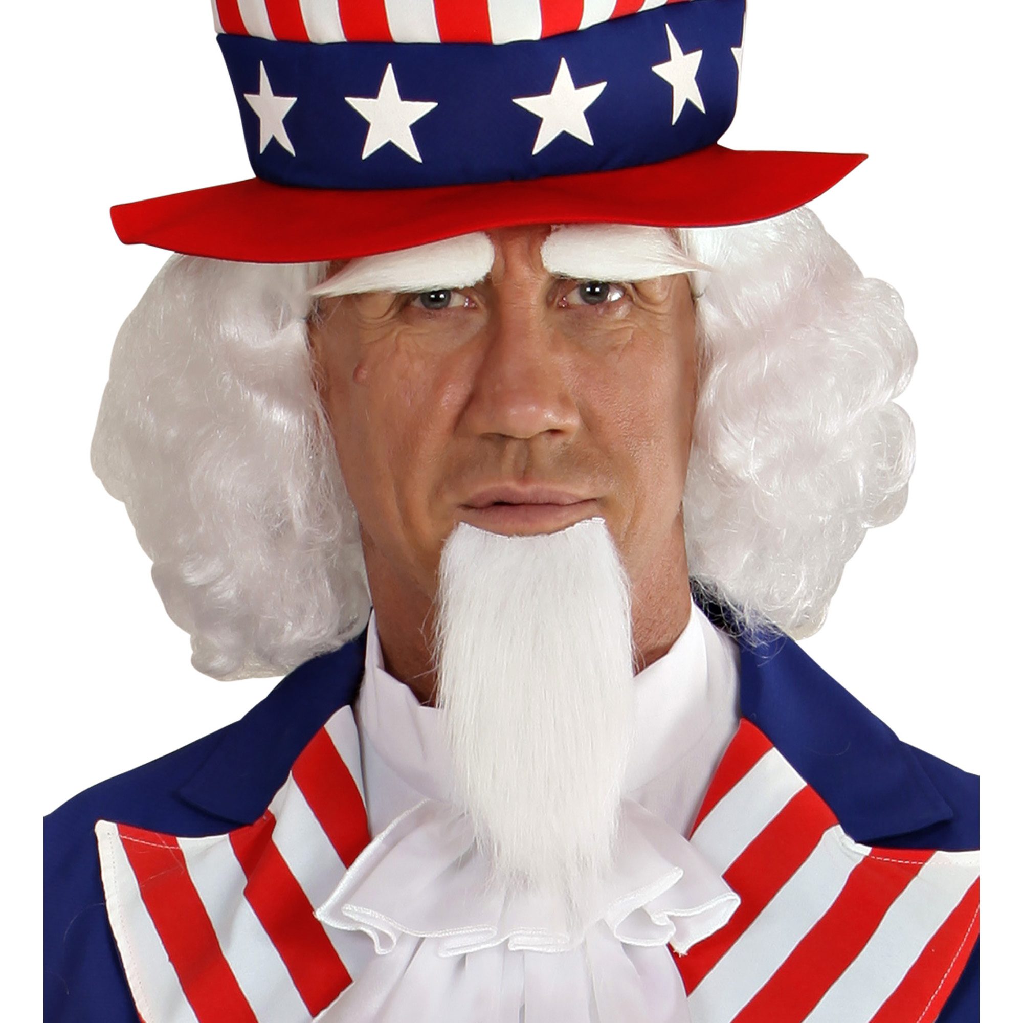 Pruik uncle sam met wenkbrouwen en sik