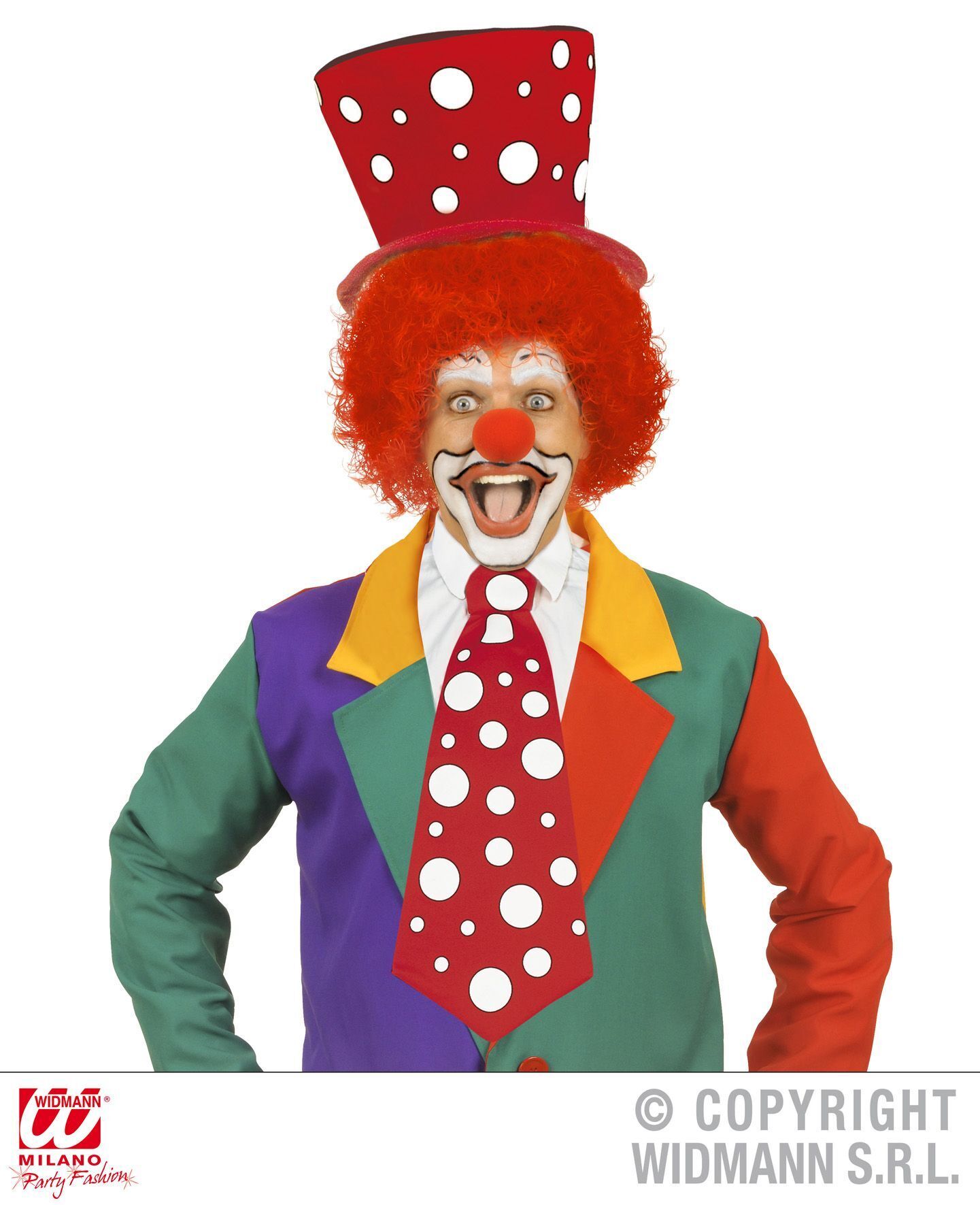 Stropdas clown rood met witte stippen