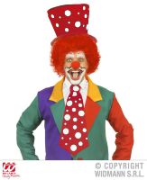 Stropdas clown rood met witte stippen