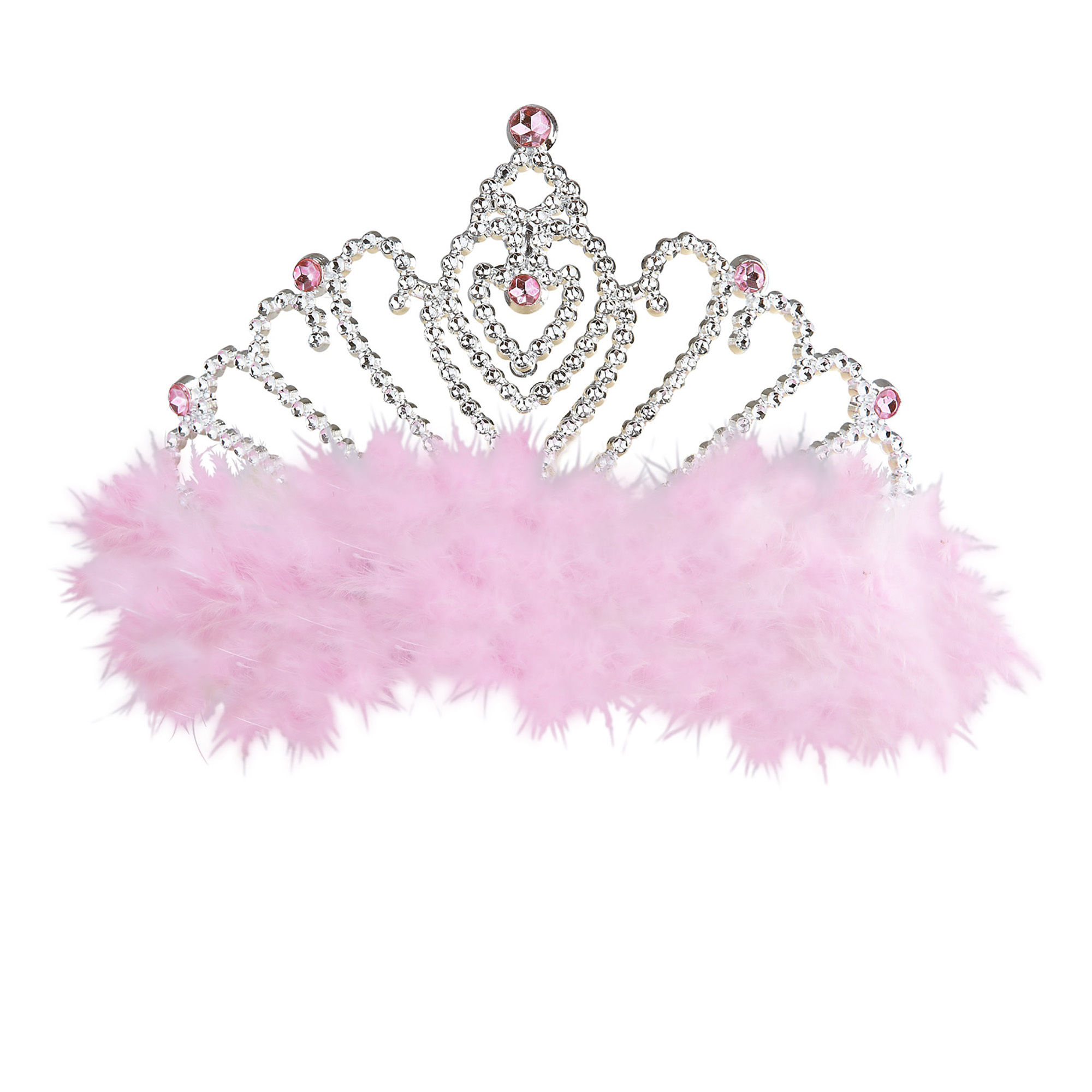 Tiara met roze marabou kind