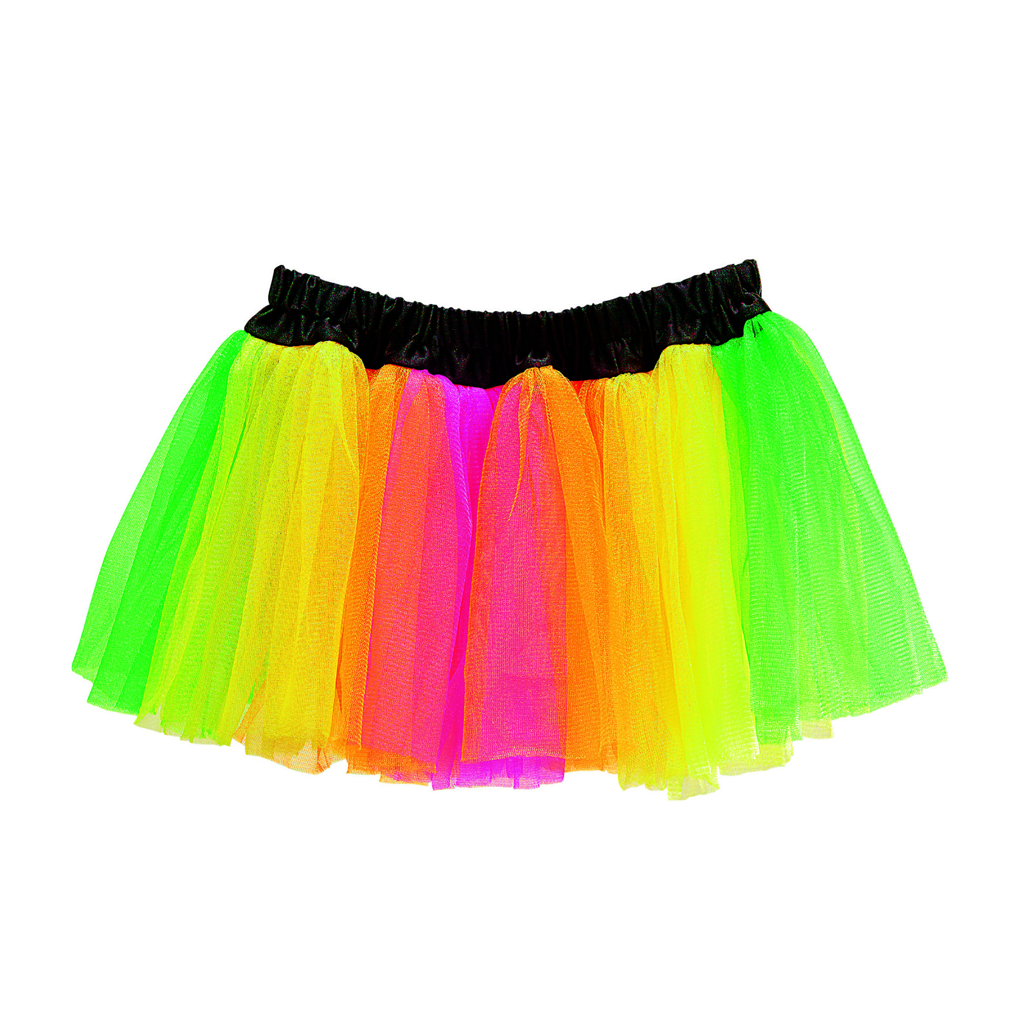 Tutu meerkleurig neon regenboog kleuren disco
