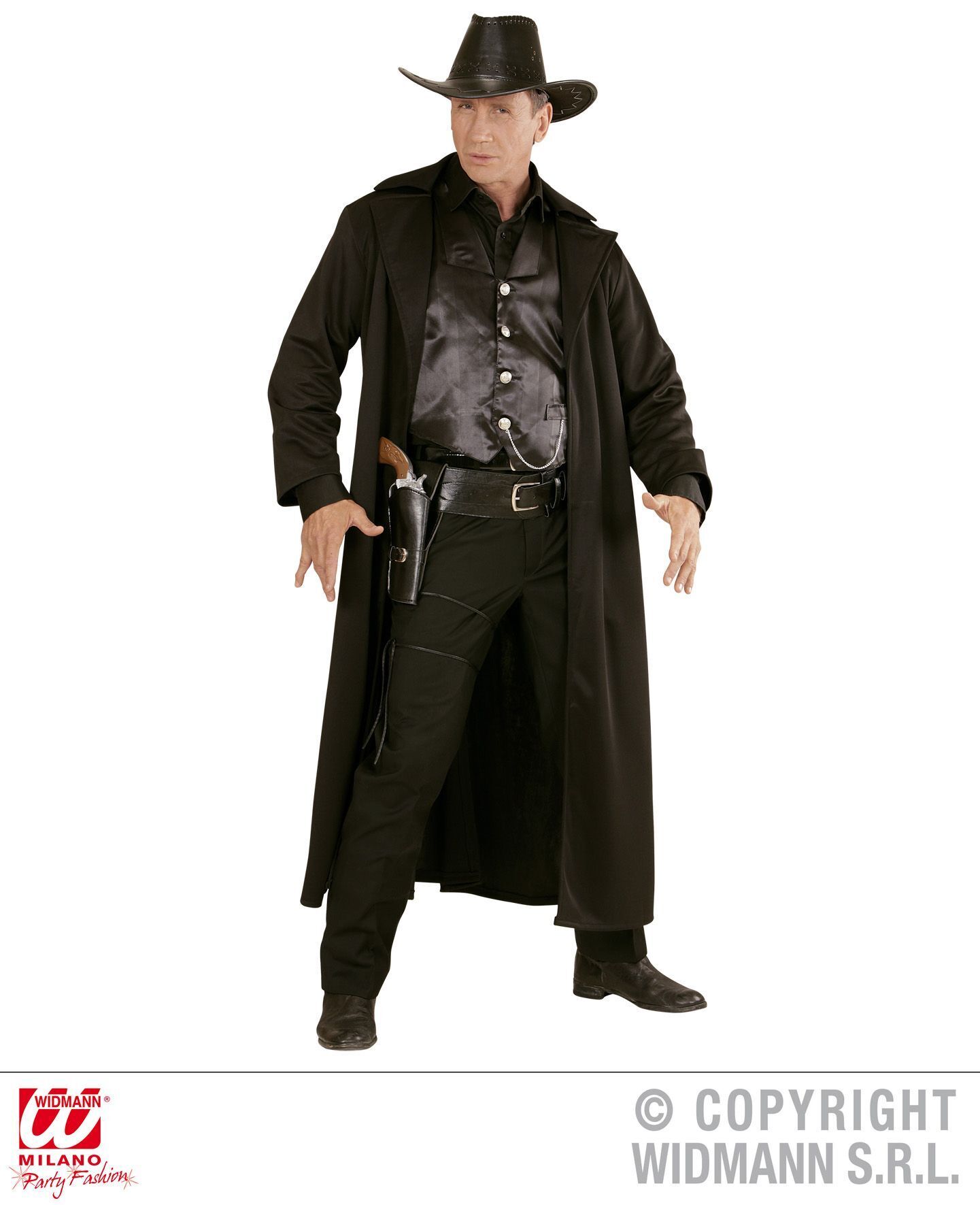 Western holster met riem lederlook zwart