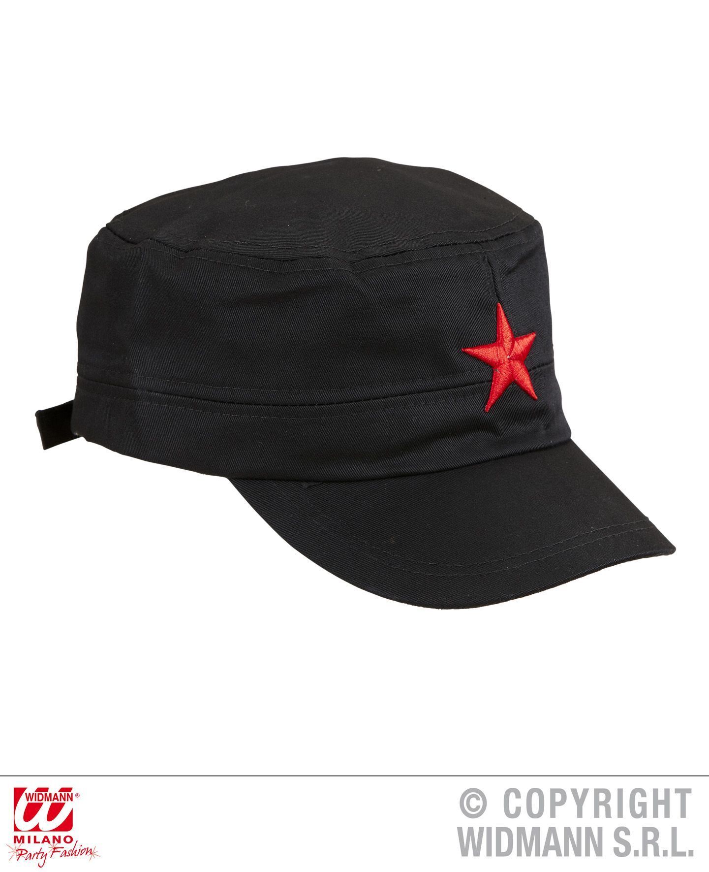 Zwarte cap met rode ster