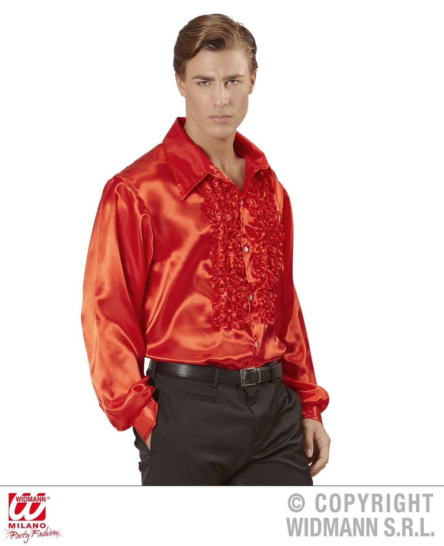 Rouche blouse rood