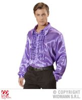 Rouche blouse satijn paars