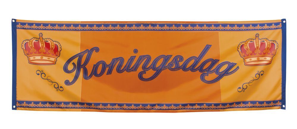 Koningsdag banner polyester aanbieding