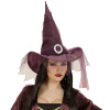 foto 2 heks heksen hoed met tule paars volwassen