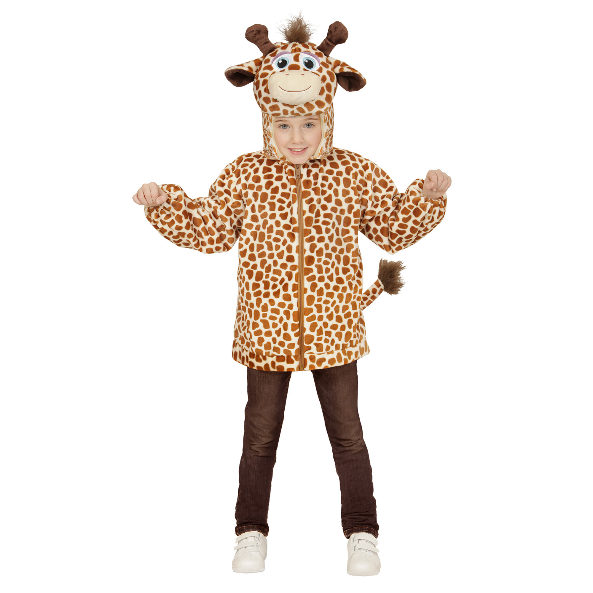 Hoodie kind, giraf verkleedpak vest