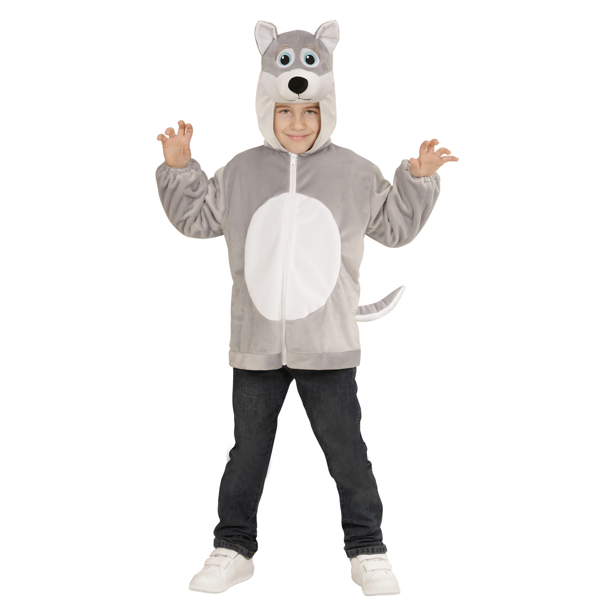 Hoodie kind, wolf verkleedpak vest