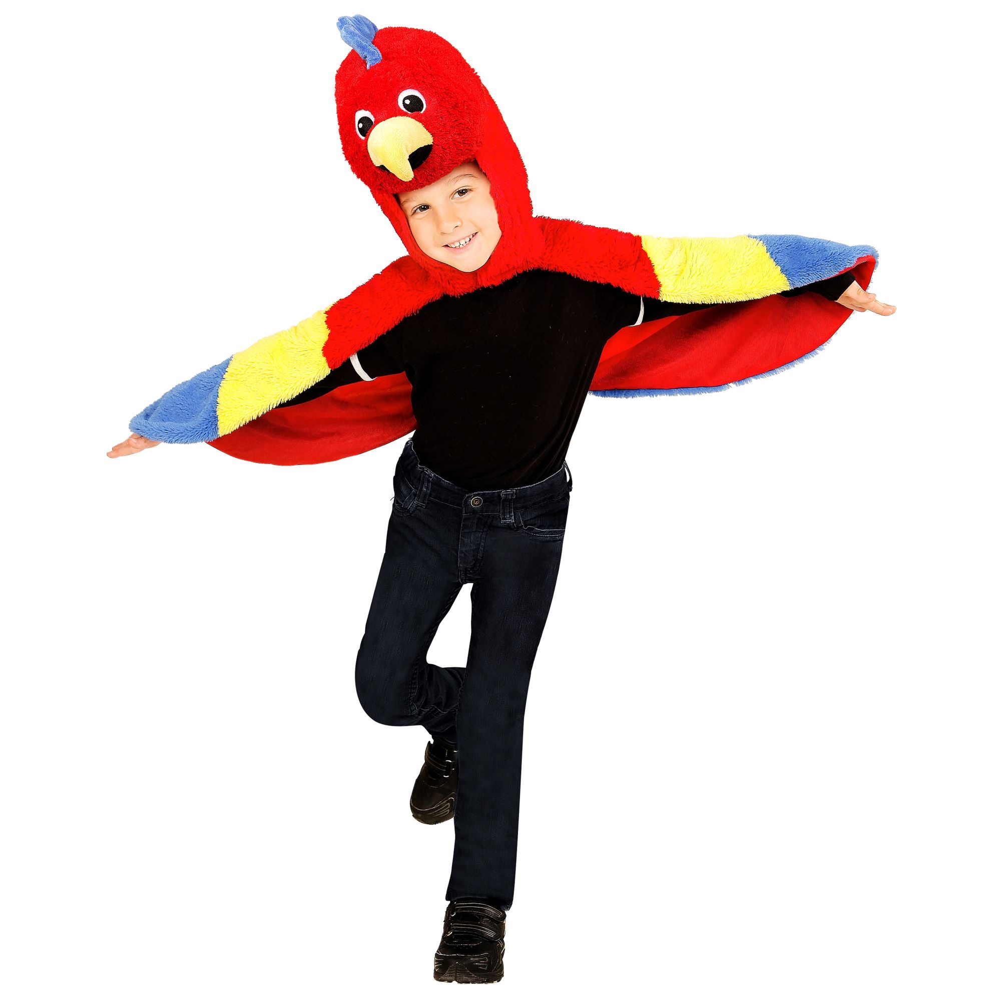plushe papegaai cape verkleedpak 2-4 jaar