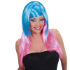 foto 1 pruik meerkleurig blauw rose lang haar trendy