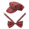 foto 1 tartan hoedje rood met strik