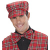 foto 3 tartan hoedje rood met strik
