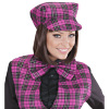 foto 3 tartan hoedje rose met strik