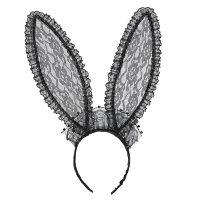 Bunny oren kant, zwart konijnen oren Bunny oren kant, zwart konijnen oren